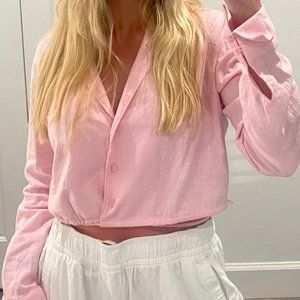 Open Edit Baby Pink Top- with ties